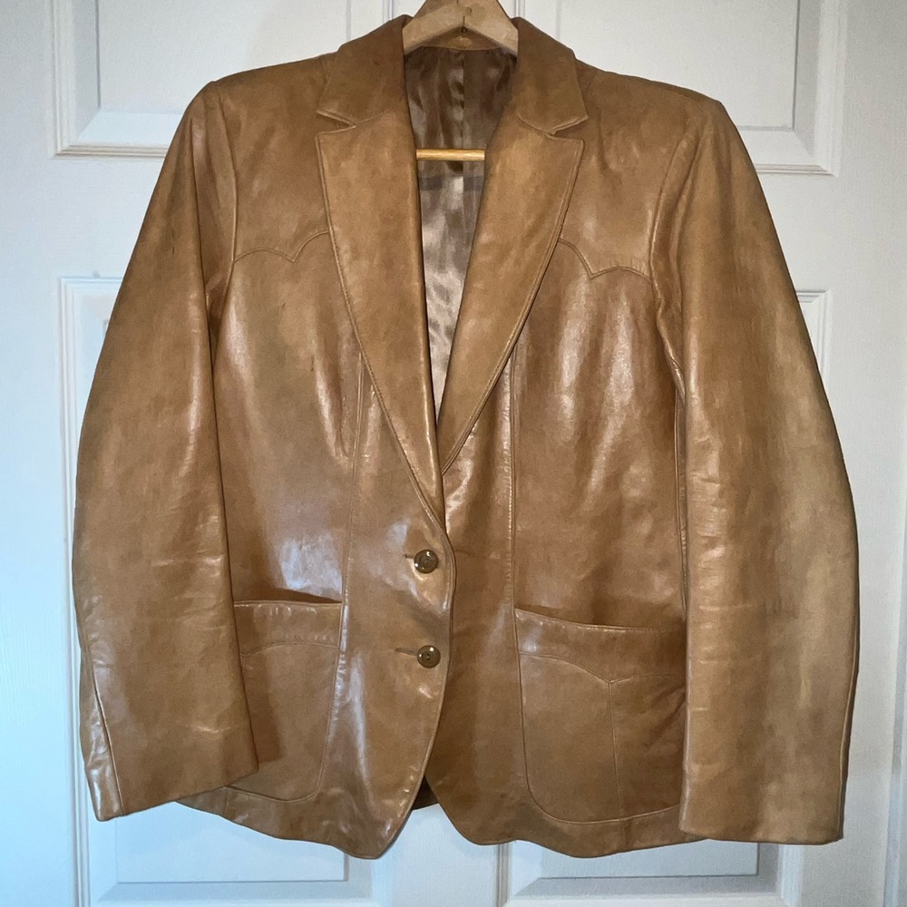 VTG 70's Scully Leatherwear Tan Leather Jacket